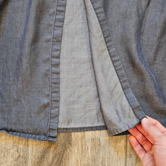 Lululemon Tank Top Womens Size S Open Back Blue Chambray Racerback High Neck - Picture 3 of 7